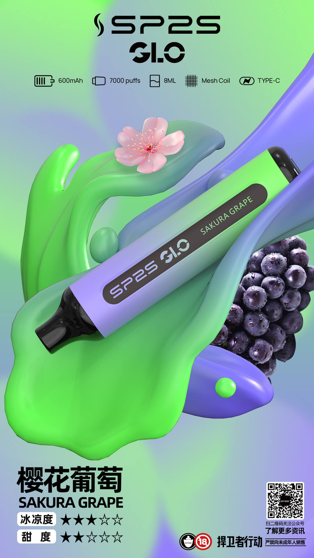 SP2S拋棄式 7000口 思博瑞一次性霧化棒 可充電