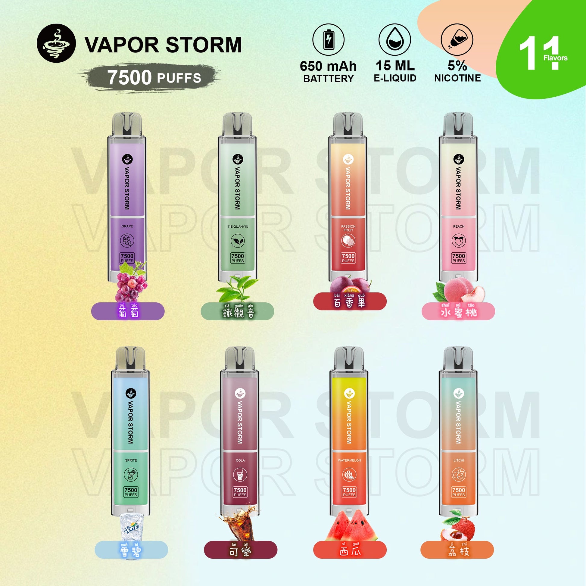 🔥台灣現貨🔥 風暴辣妹 拋棄式 7500口 可充電 - VAKA Vape糖果屋